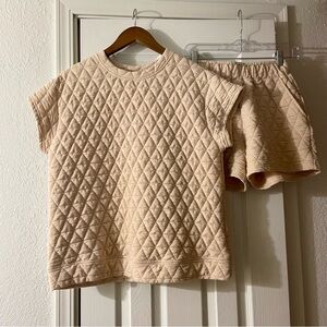SEE AND BE SEEN | Quilted Short Sets Cream Women’s Size Small